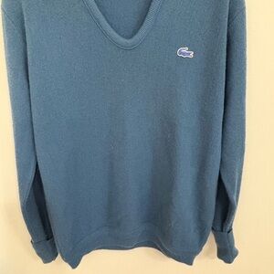 Lacoste V-Neck Sweater in Blue